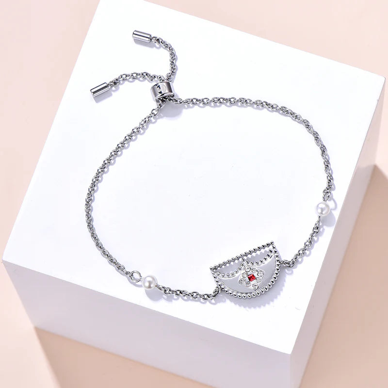 شناف / اسوارة اللؤلؤ باللون الفضي