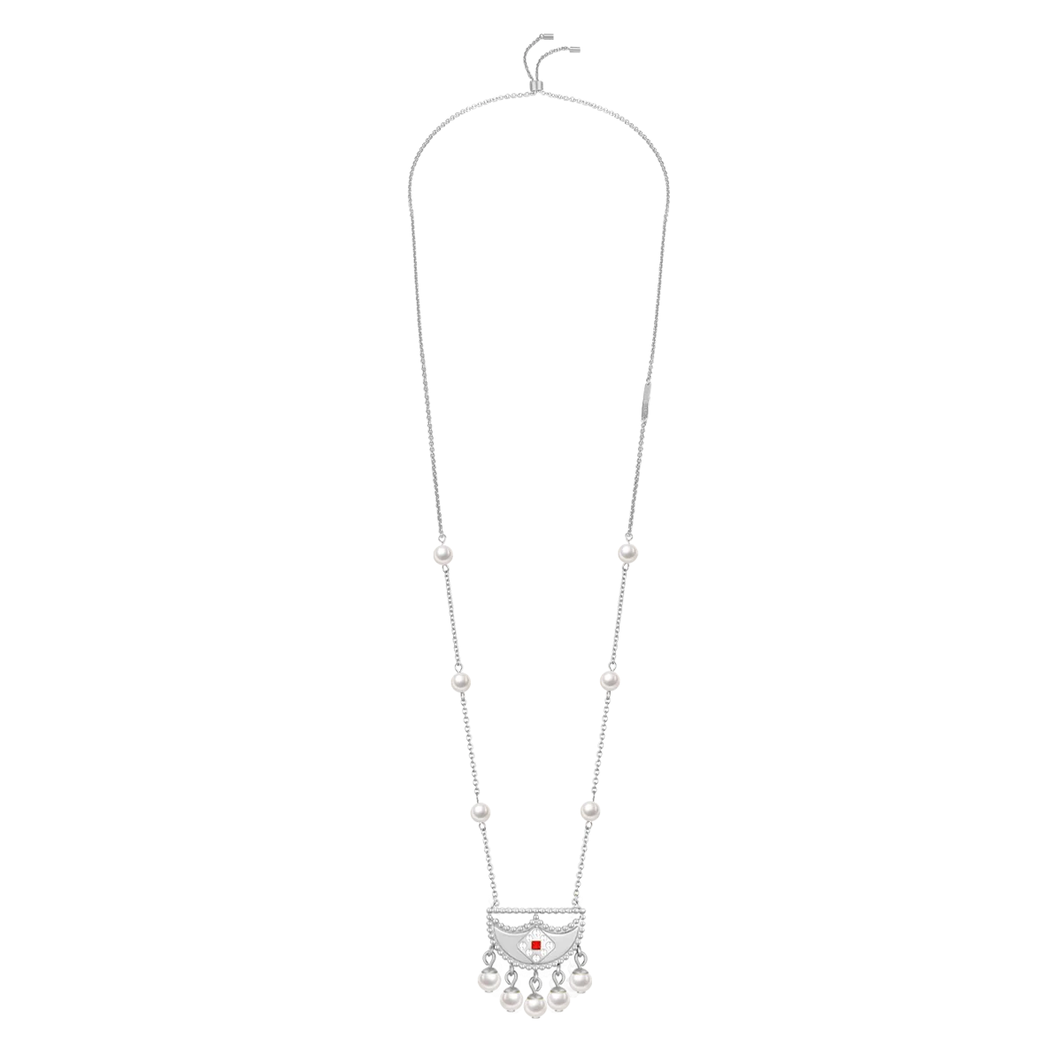 شناف / عقد اللؤلؤ باللون الفضي