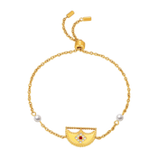 شناف / اسوارة اللؤلؤ باللون الذهبي