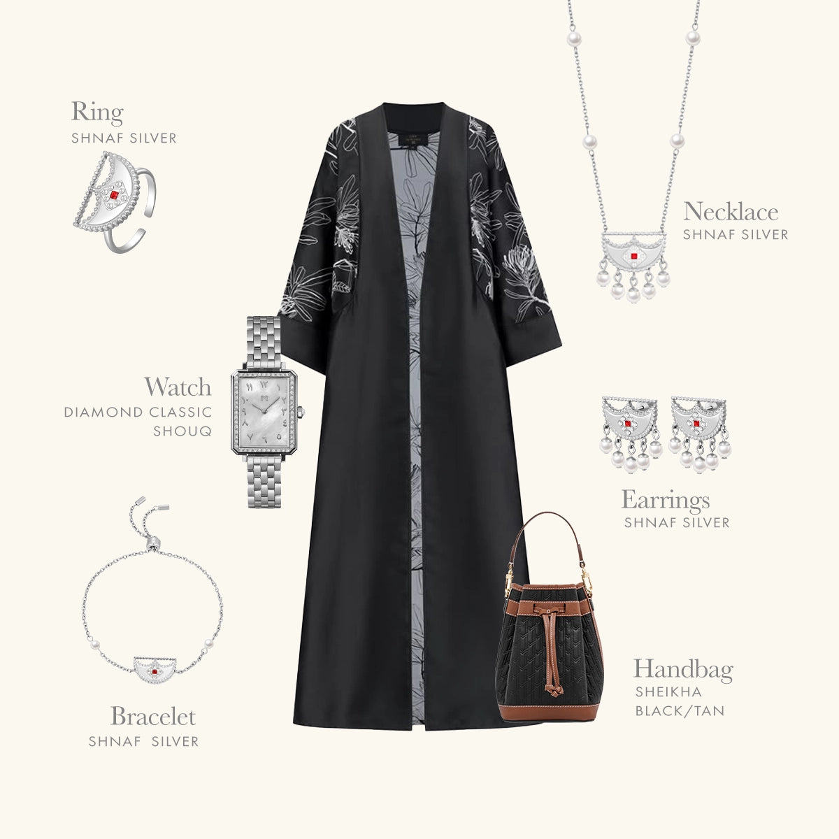 شناف /أقراط اللؤلؤ باللون الفضي