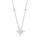 قلادة مون ستار  بتصميم بسيط / اللون الفضي