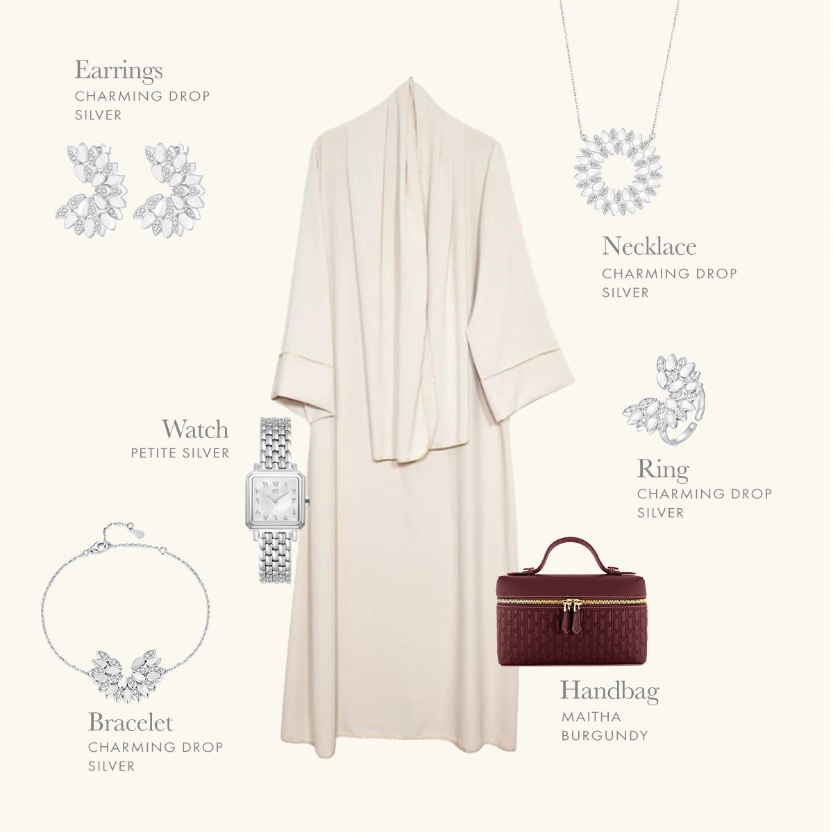 تشارمنق دروب / خاتم باللون الفضي