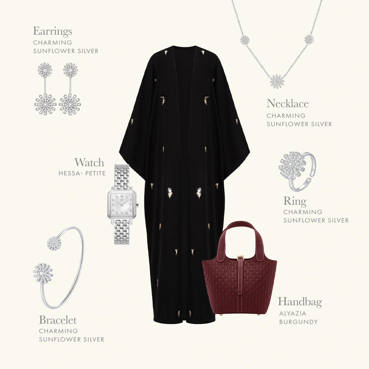 تشارمنق سن فلاور / خاتم باللون الفضي