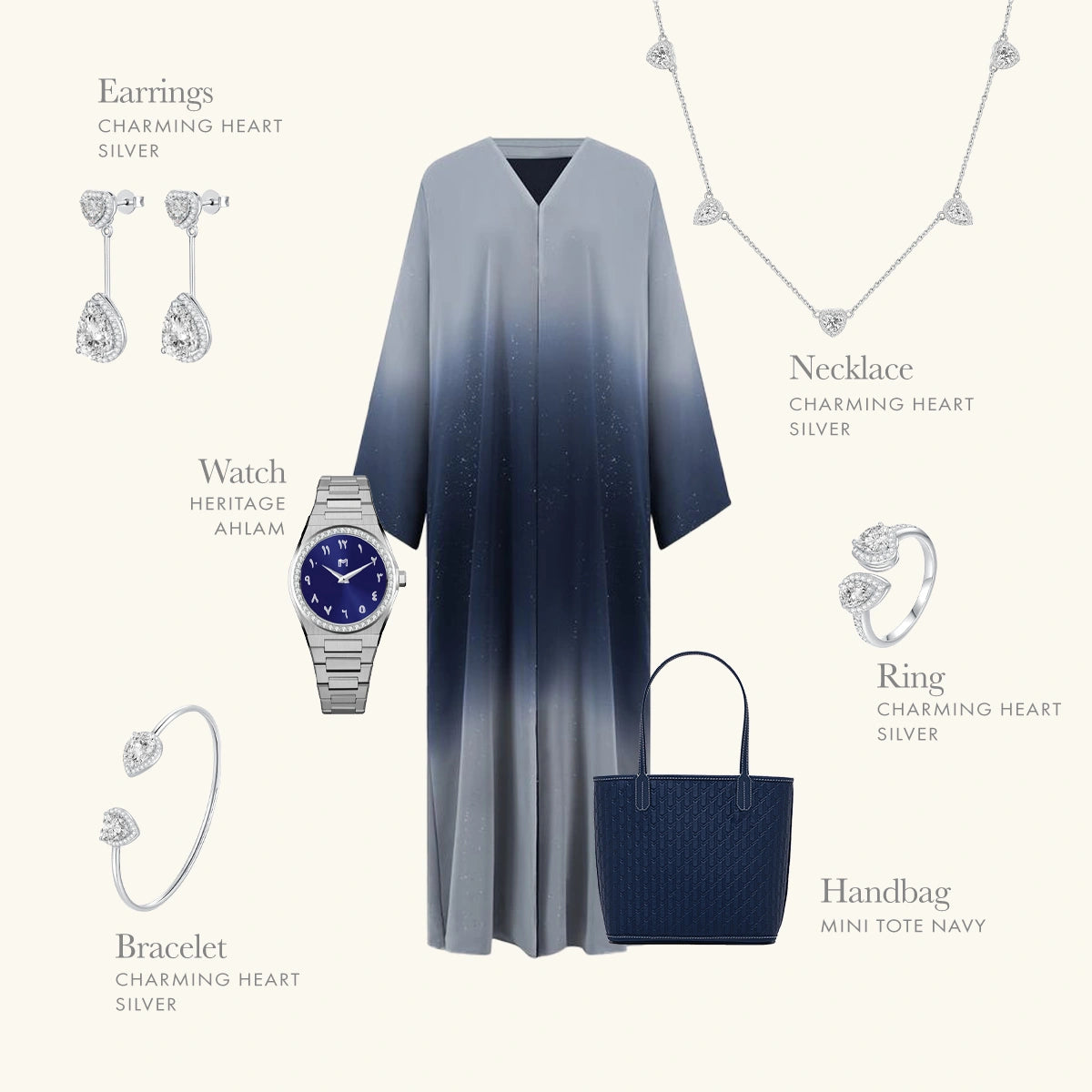 تشارمنق هارتس / طقم فضي