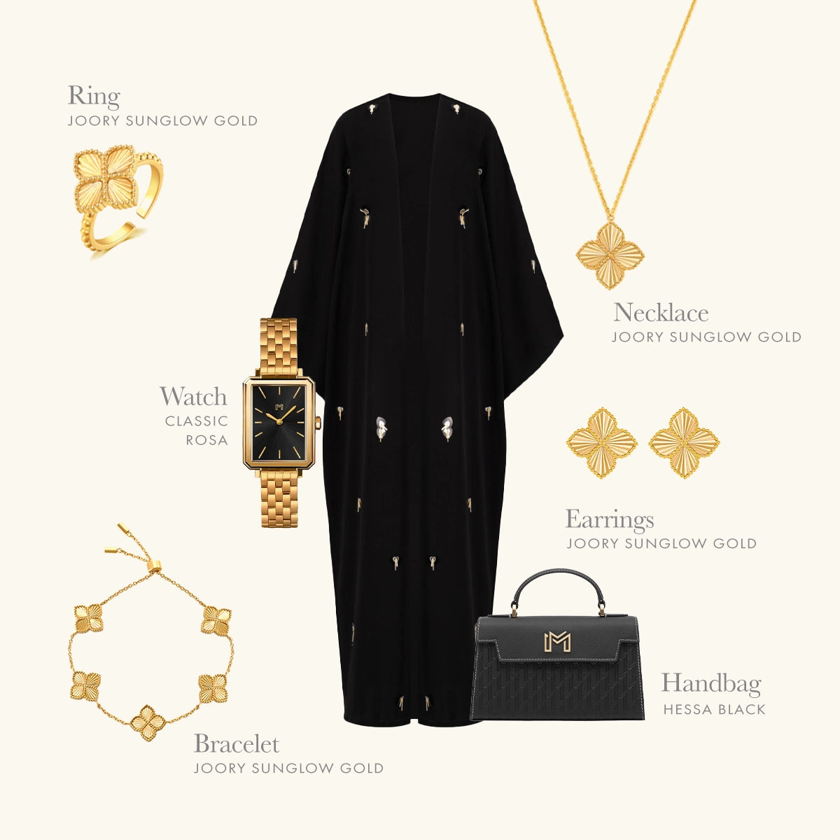 جوري / إسورة إشراقة الجوري بلون الذهب