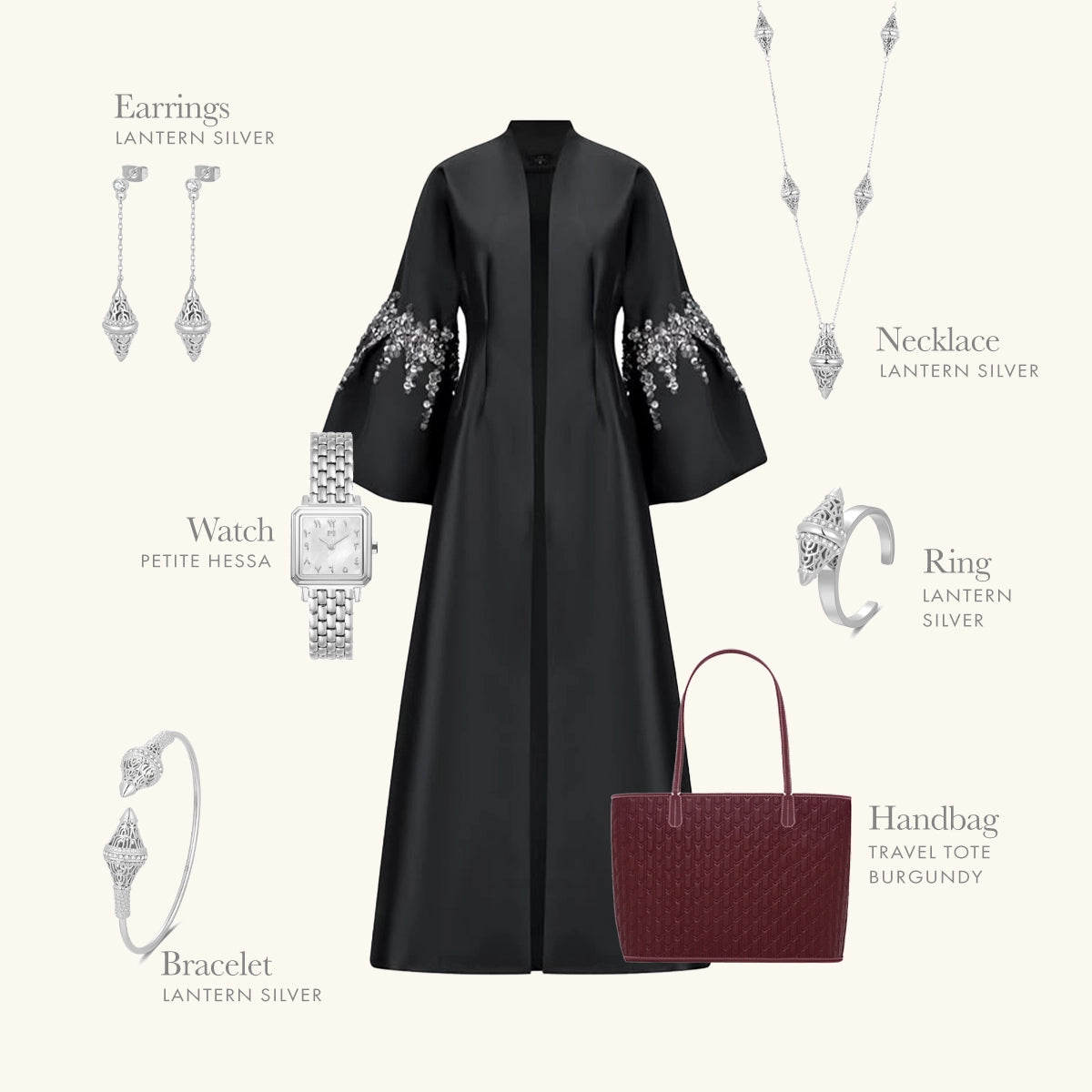 لانترن / طقم باللون الفضي