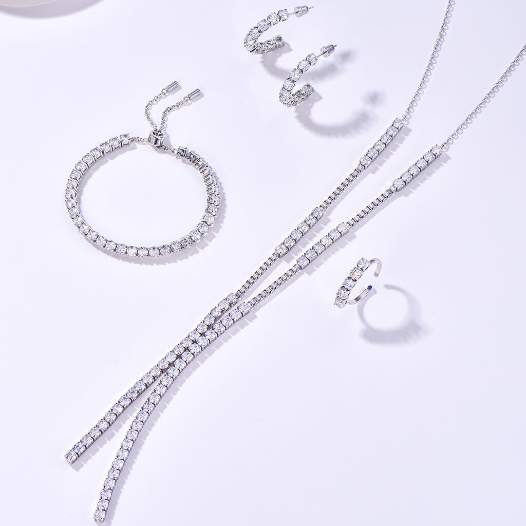 مجموعة هدية عليا / ميني جوري فضي للنساء