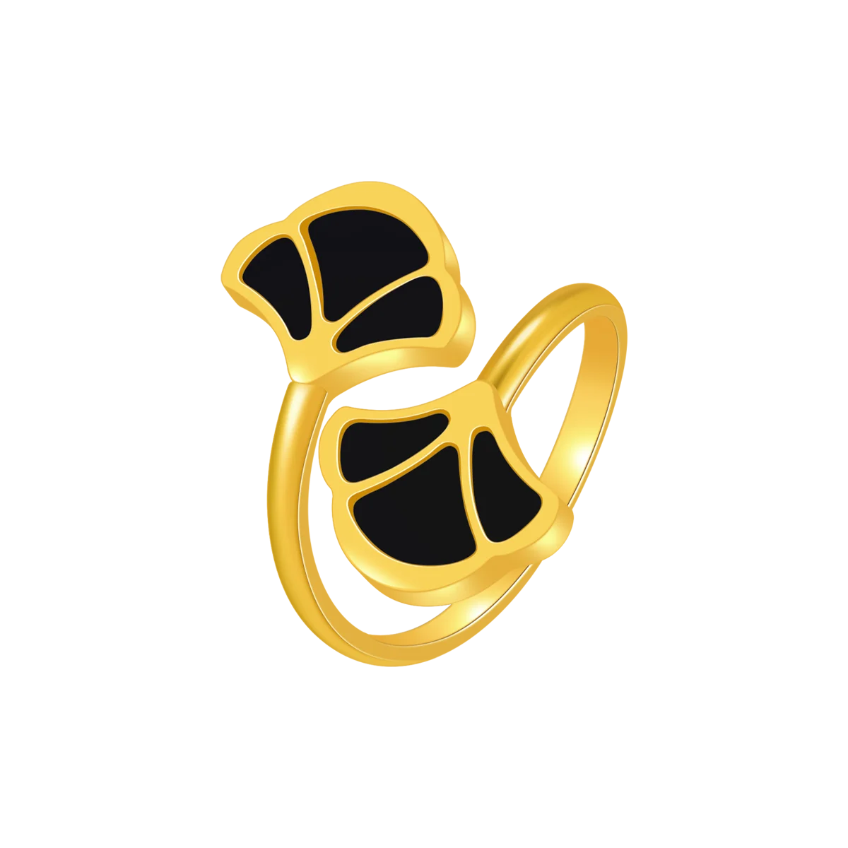توليب / خاتم الحجر الأسود باللون الذهبي