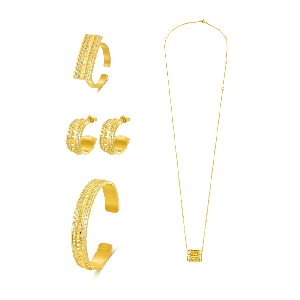 شمس / طقم باللون الذهبي