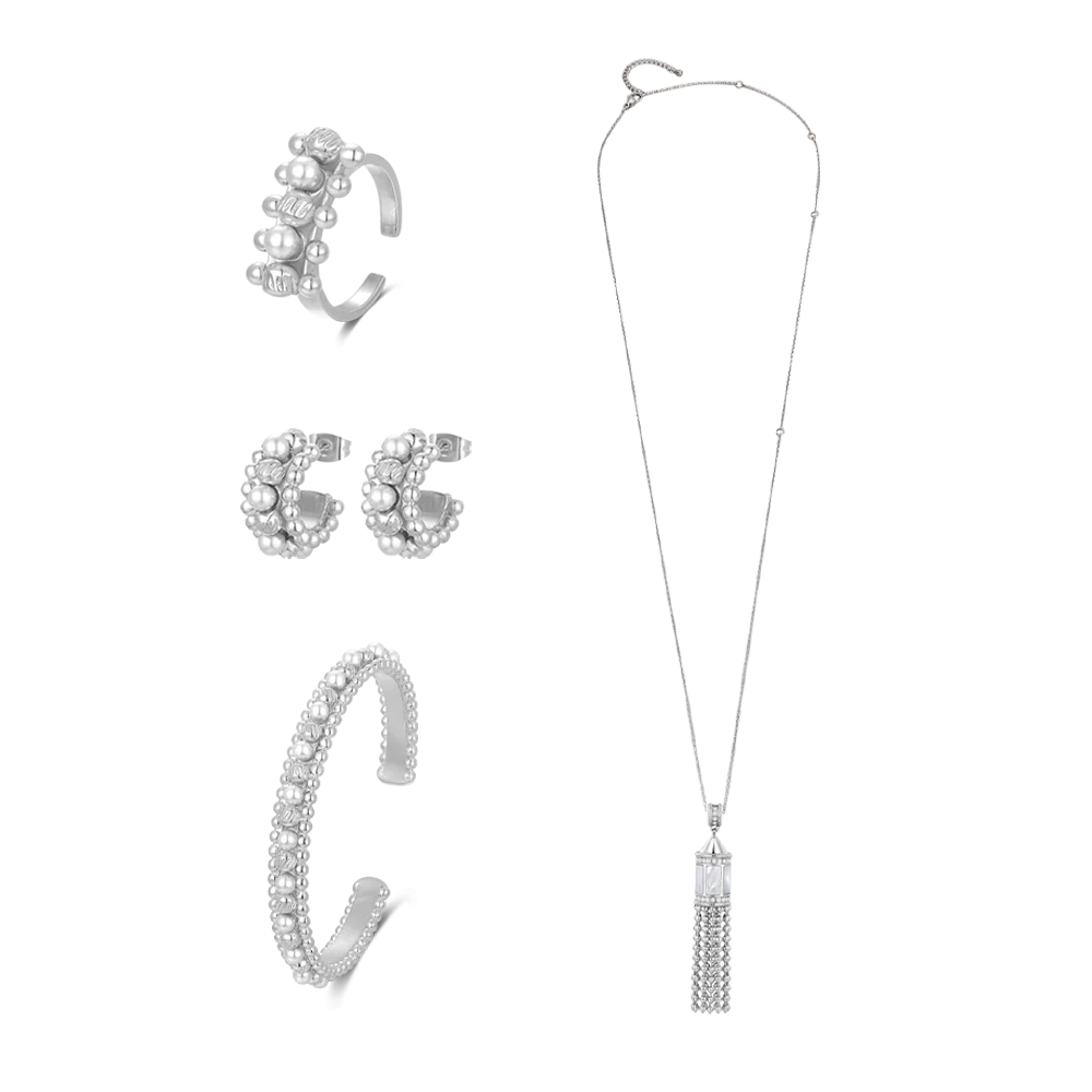 صدف / طقم باللون الفضي