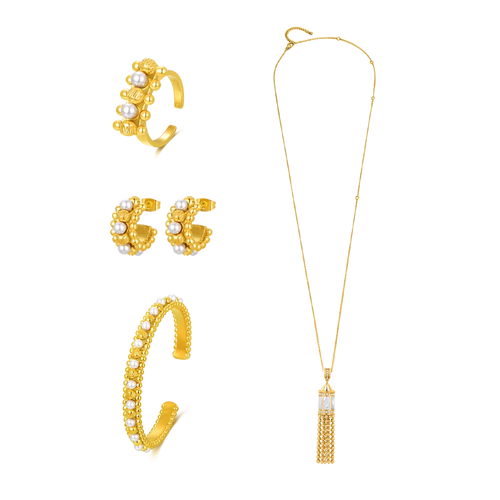 صدف / طقم باللون الذهبي