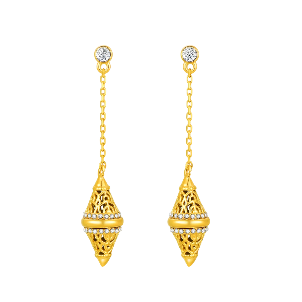 لانترن / أقراط باللون الذهبي