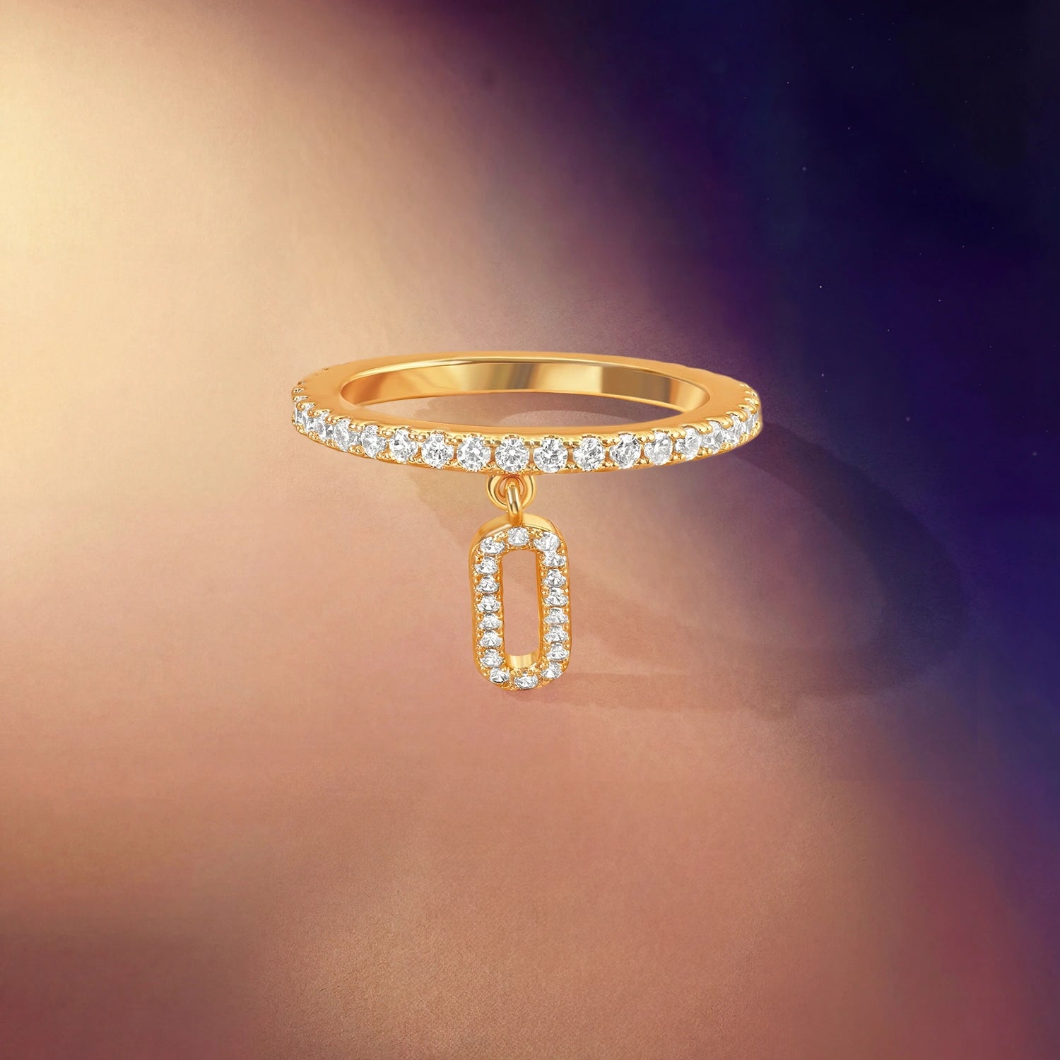 لينكس/ خاتم باللون الذهبي بتصميم ثنائي