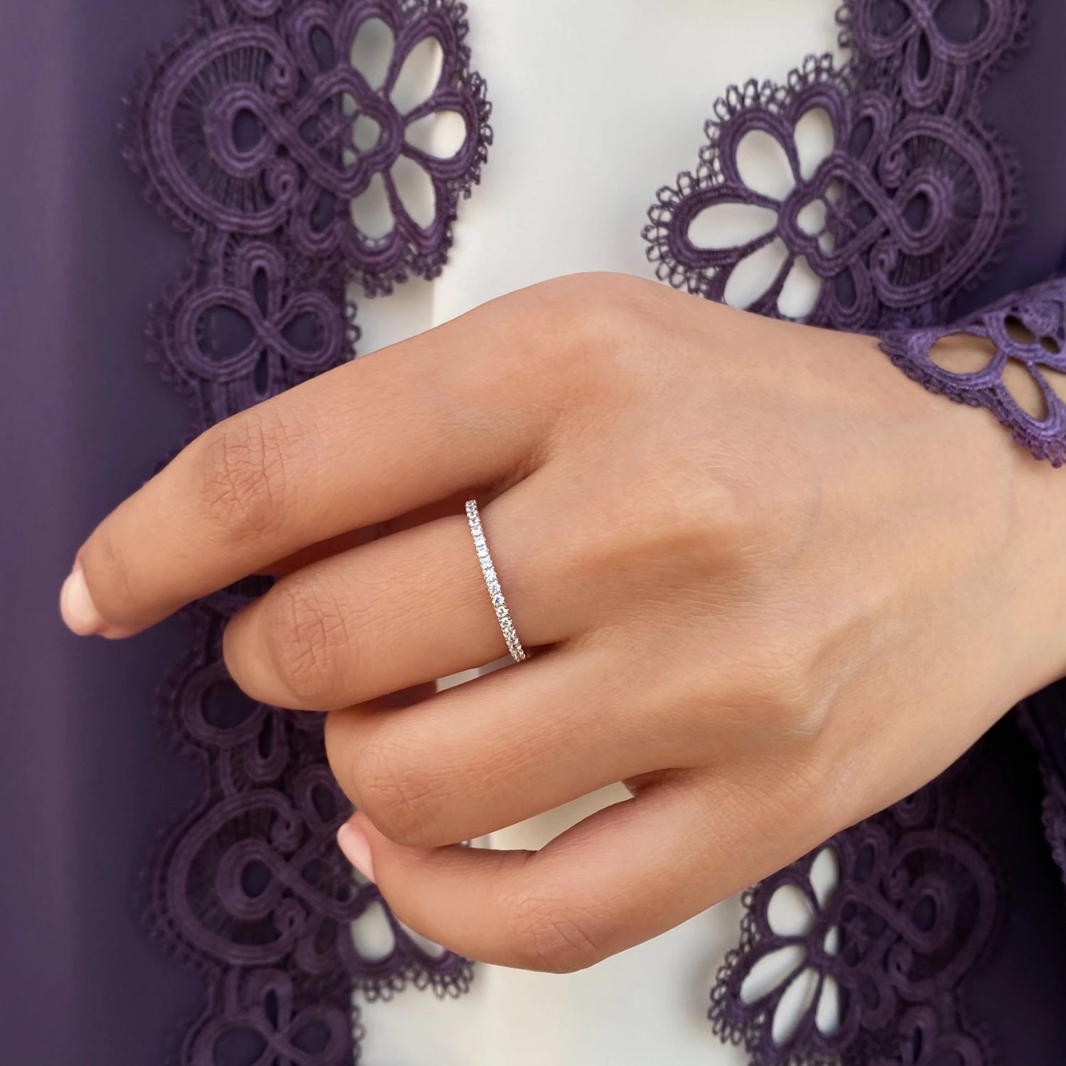 خاتم مون ستار  باند / اللون الفضي