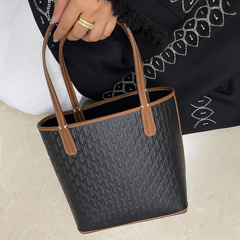 شنطة ميني توت / اسود مع تان