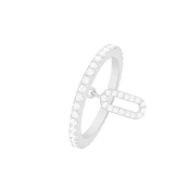 لينكس/ خاتم باللون الفضي بتصميم ثنائي