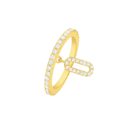 لينكس/ خاتم باللون الذهبي بتصميم ثنائي