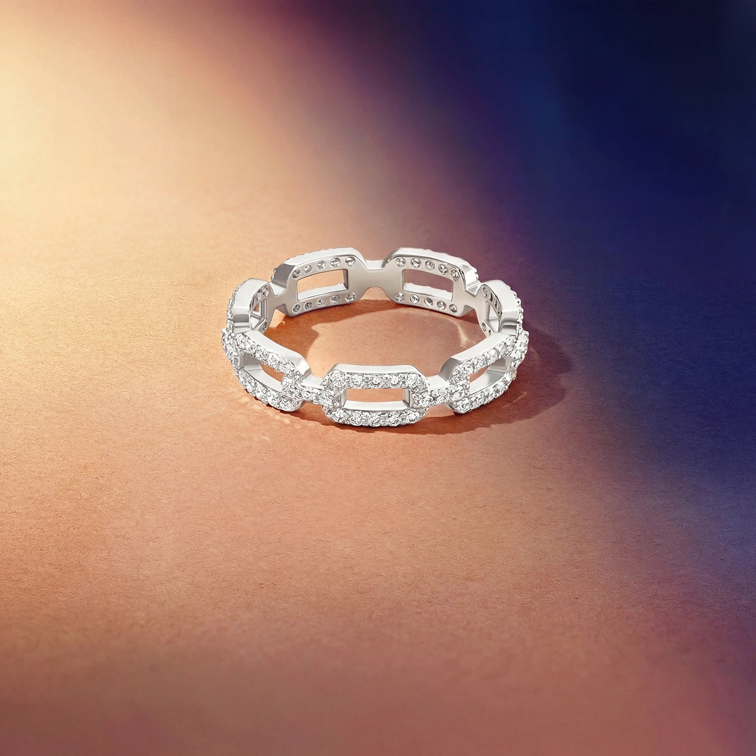 لينكس/ خاتم باللون الفضي بتصميم متعدد