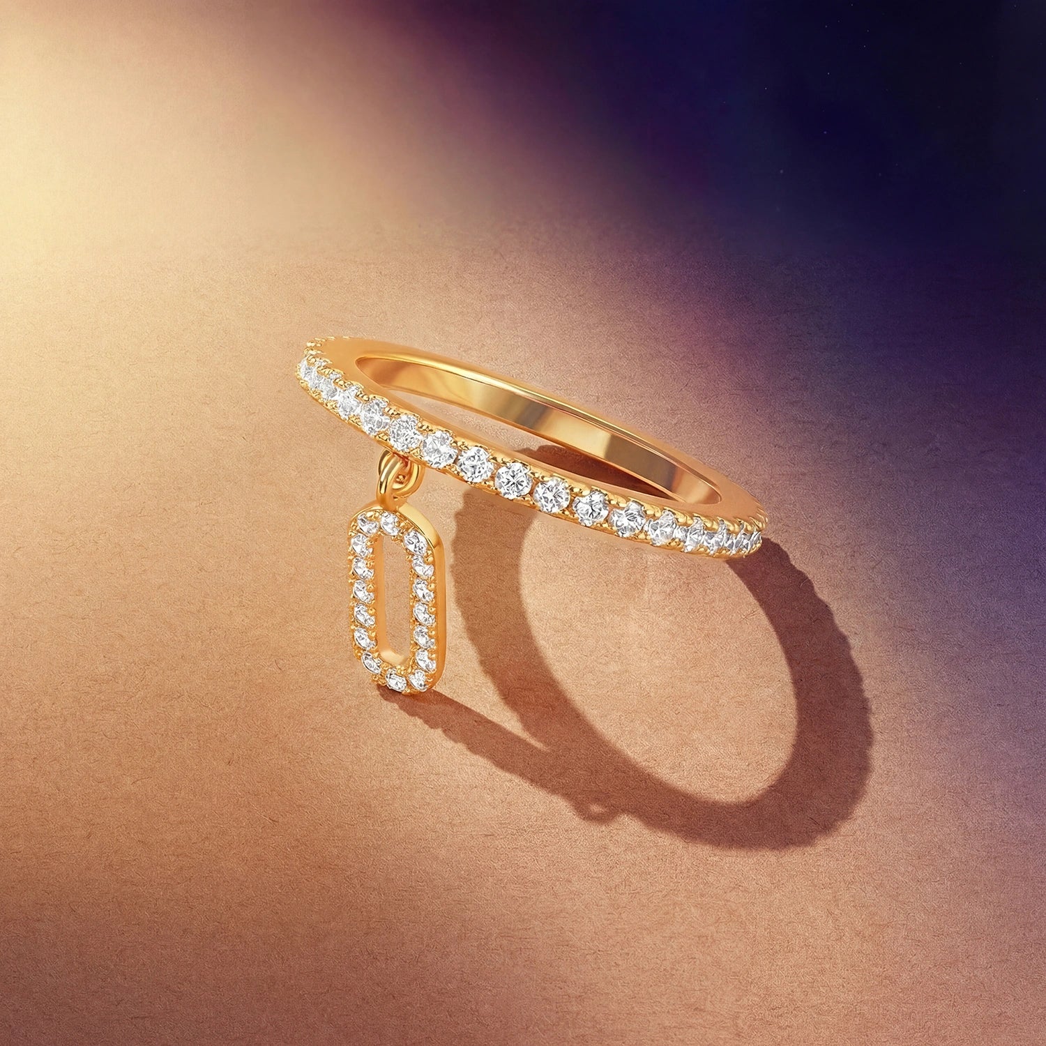 لينكس/ خاتم باللون الذهبي بتصميم ثنائي