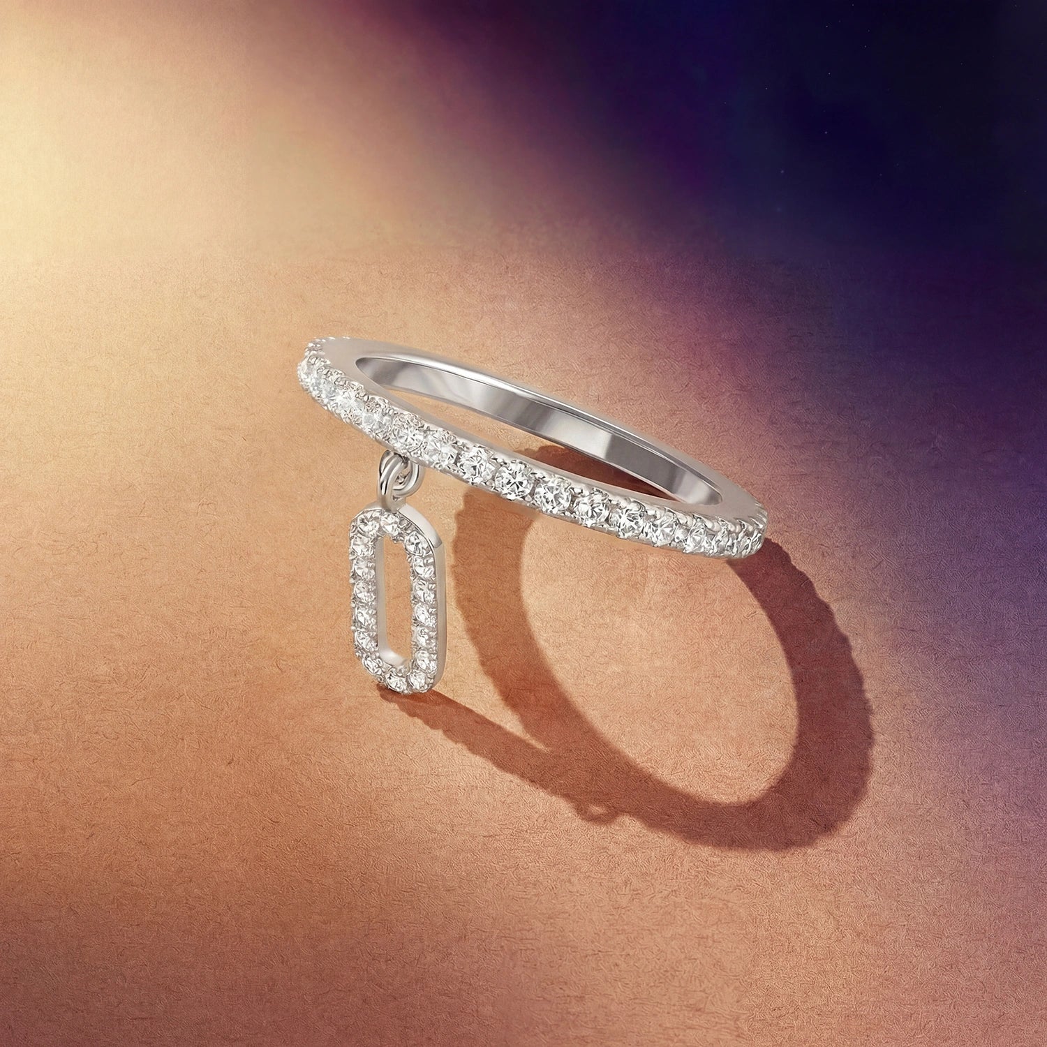 لينكس/ خاتم باللون الفضي بتصميم ثنائي