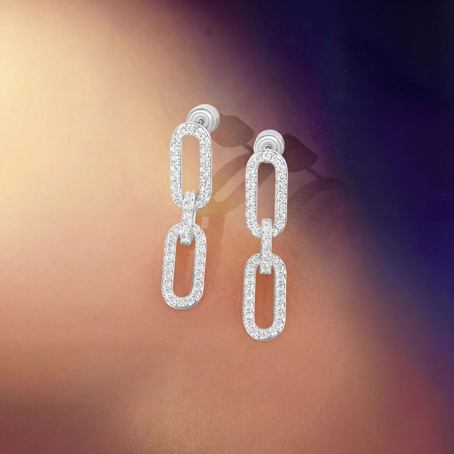 لينكس / أقراط طويلة باللون الفضي