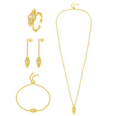 طقم لانترن  بتصميم بسيط / اللون الذهبي