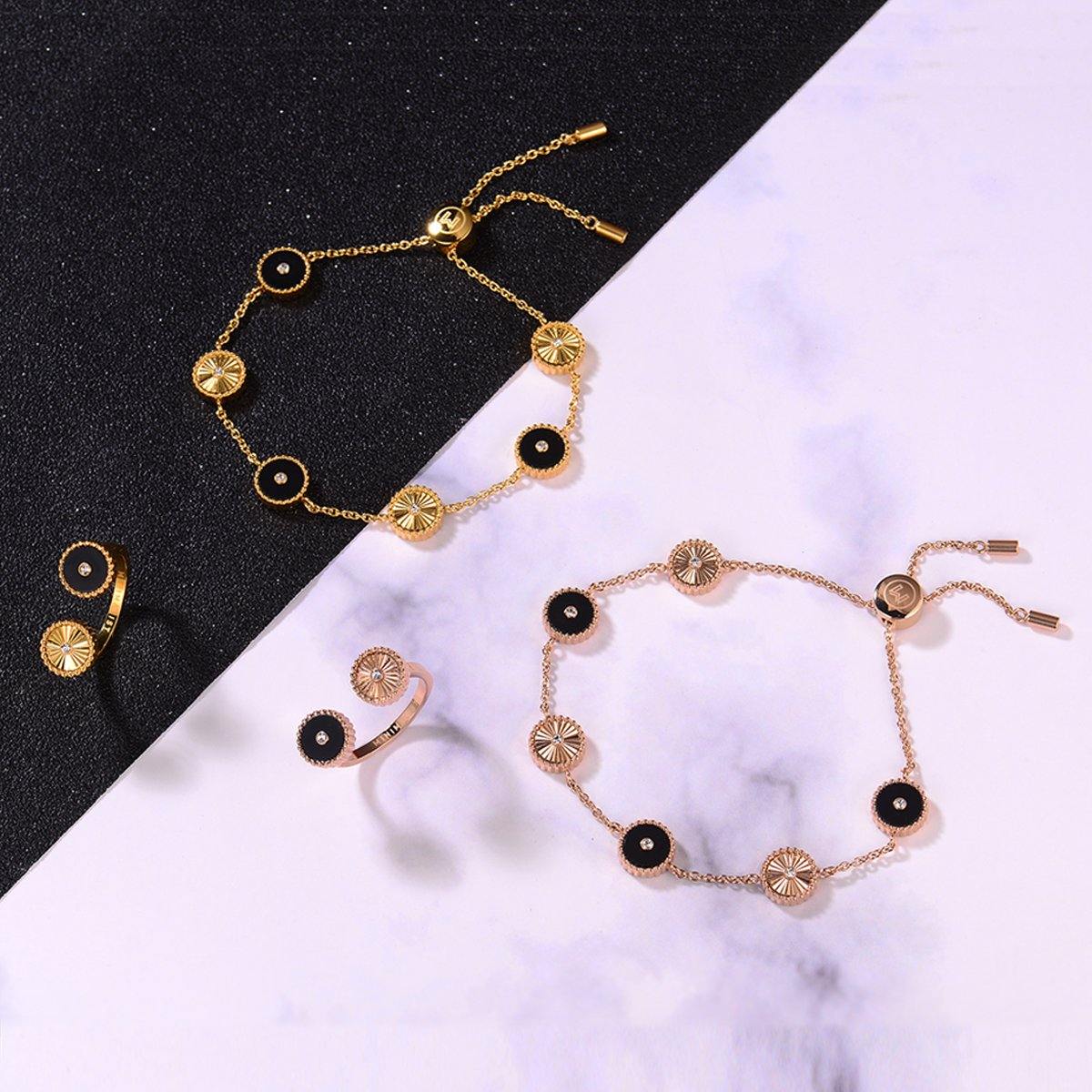 Kanz / Ring Black Gold Stone - MINIMALIST