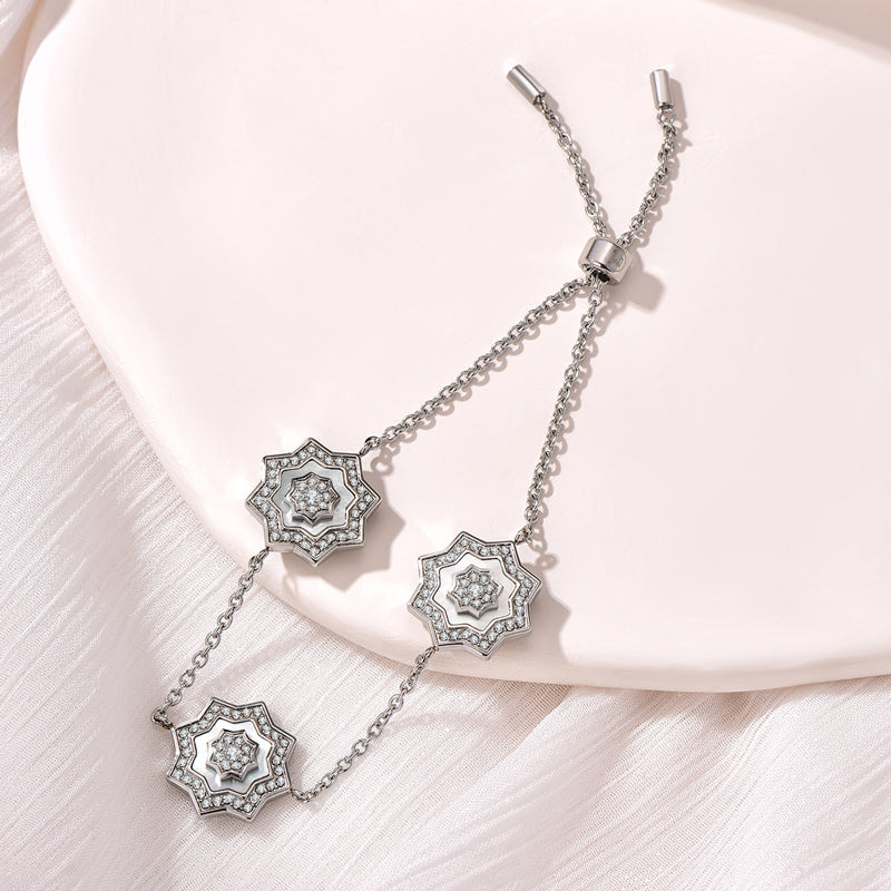 نجم / اسوارة اللؤلؤ باللون الفضي